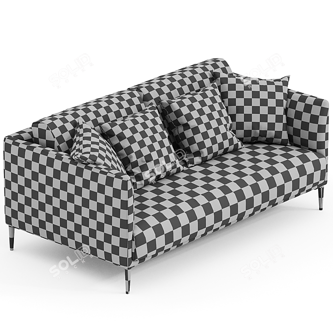 Modern Velvet Oscar Compact Sofa 3D model image 5