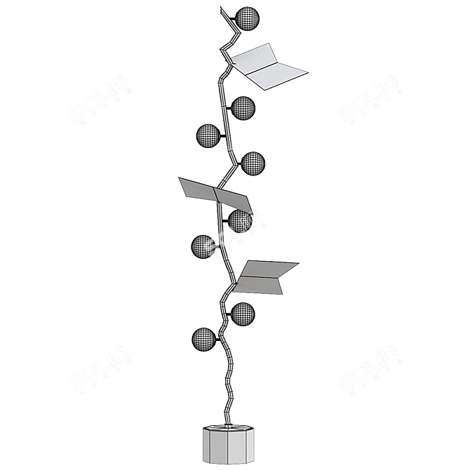 Modern Almond Floor Lamp 3D model image 2