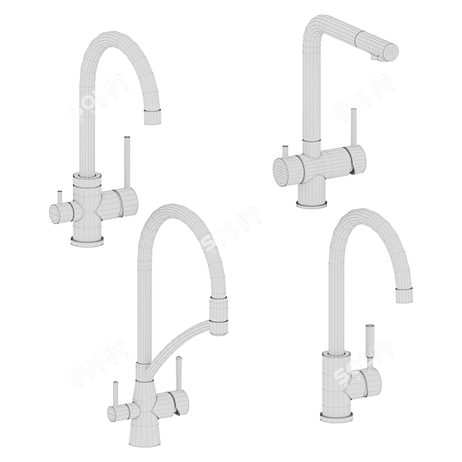 Premium German Kitchen Faucets 3D model image 2