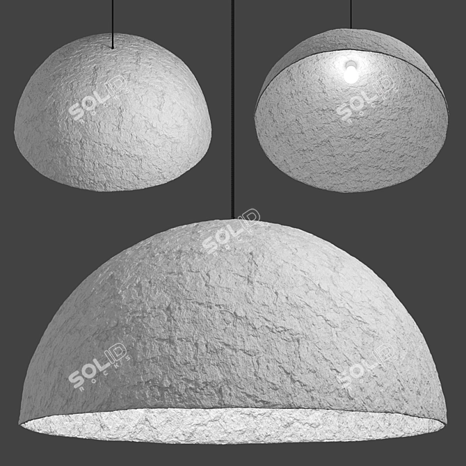 Sustainable Half-Sphere Pendant Light 3D model image 1