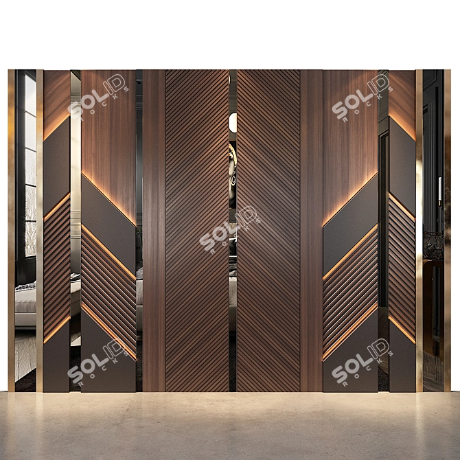 Versatile Wood and Mirror Panels 3D model image 1