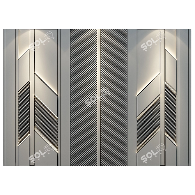 Versatile Wood and Mirror Panels 3D model image 2