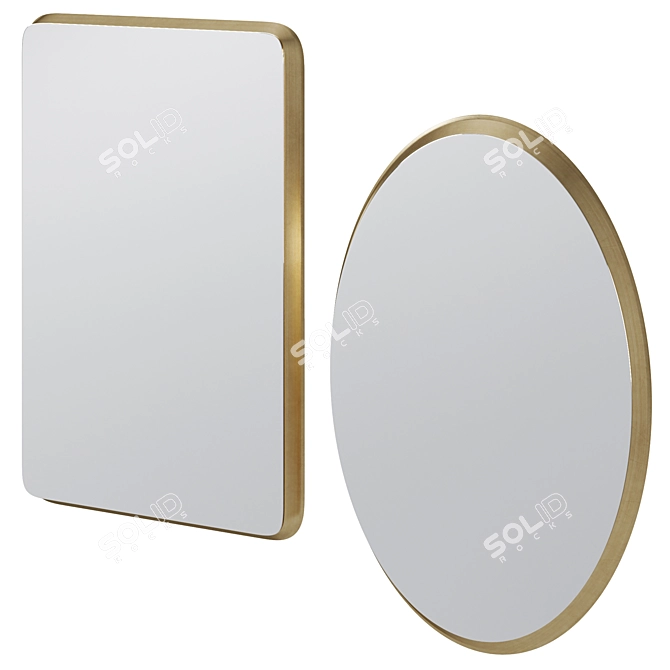 Elegant Jetset Square Oval Mirrors 3D model image 3