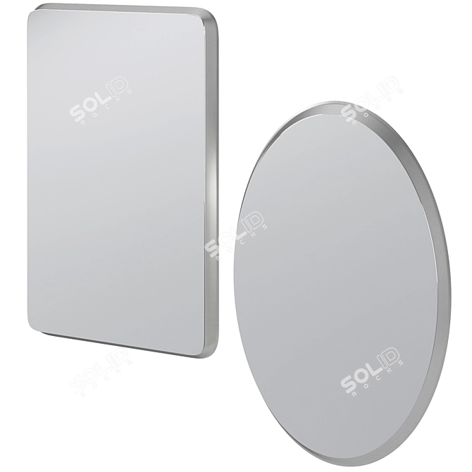 Elegant Jetset Square Oval Mirrors 3D model image 4