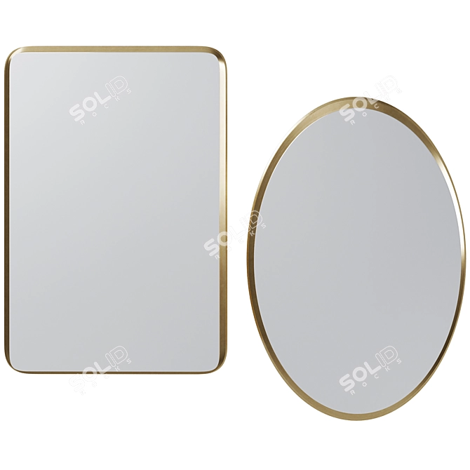 Elegant Jetset Square Oval Mirrors 3D model image 1