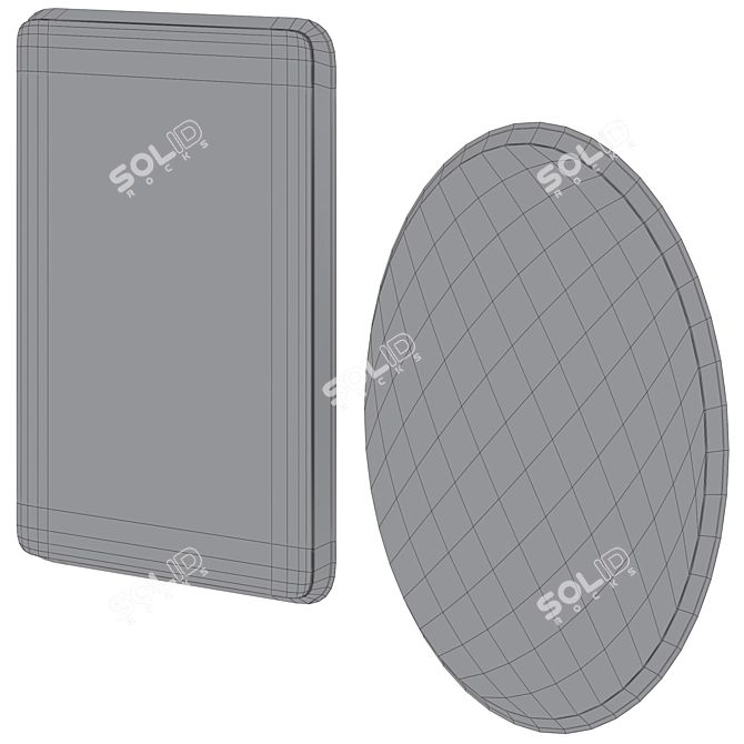 Elegant Jetset Square Oval Mirrors 3D model image 2