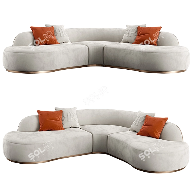 Italian Glamour Pierre Sofa: TurboSmooth Model 3D model image 1