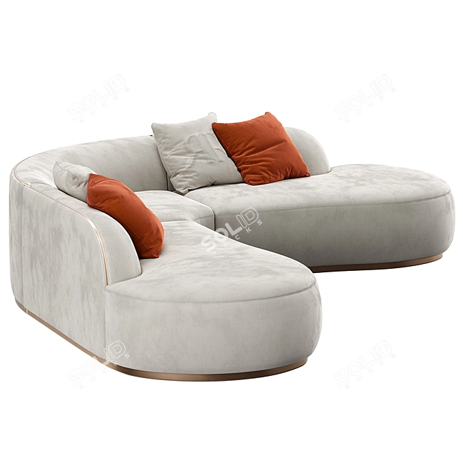 Italian Glamour Pierre Sofa: TurboSmooth Model 3D model image 2
