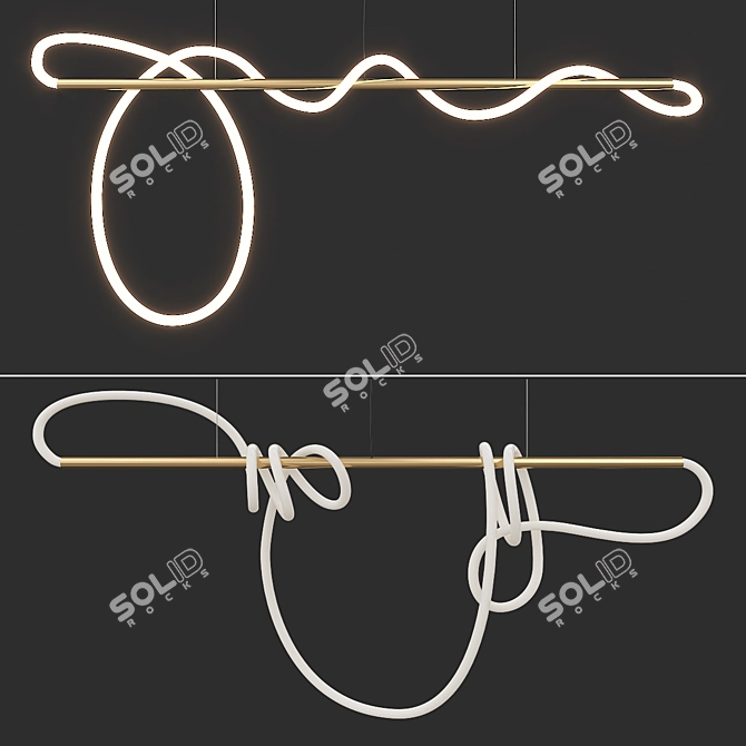 Elegant Luke Pendant Chandeliers, Set 3D model image 3