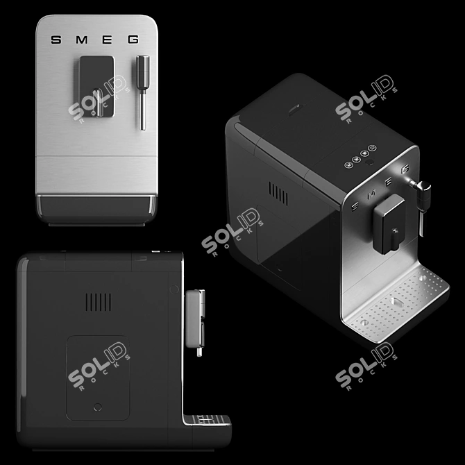 Elegant Smeg Coffee Machine Model 3D model image 4
