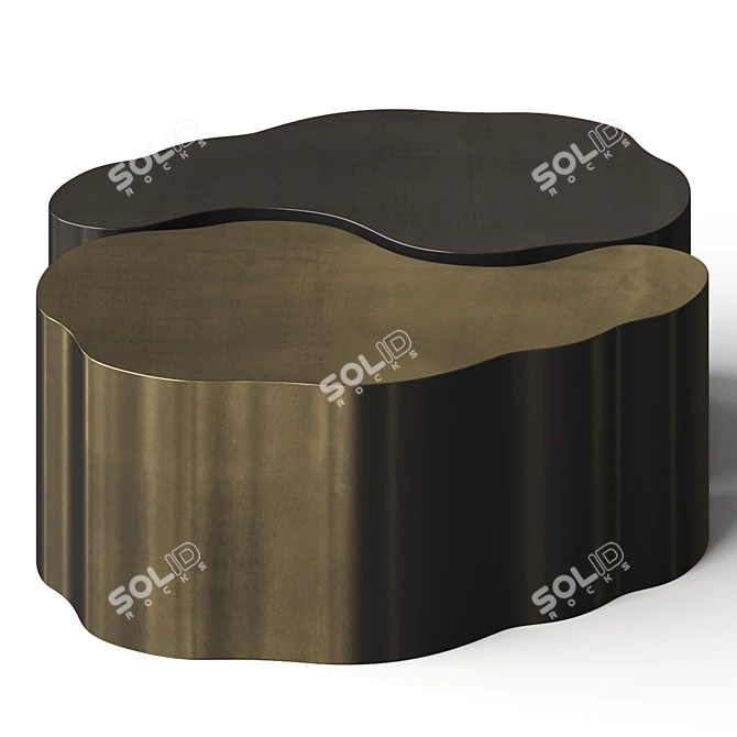 Glass Gold Coffee Table Vray 3D model image 1