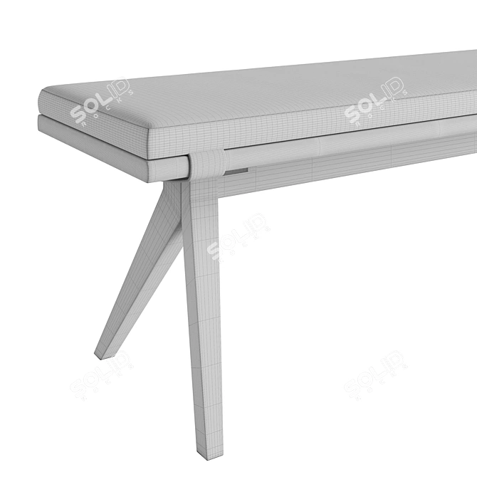 Wingrove Dining Bench: Elegant Seating 3D model image 2