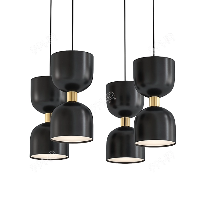 Modern Black Ceiling Lamp CLESSIDRA 3D model image 1
