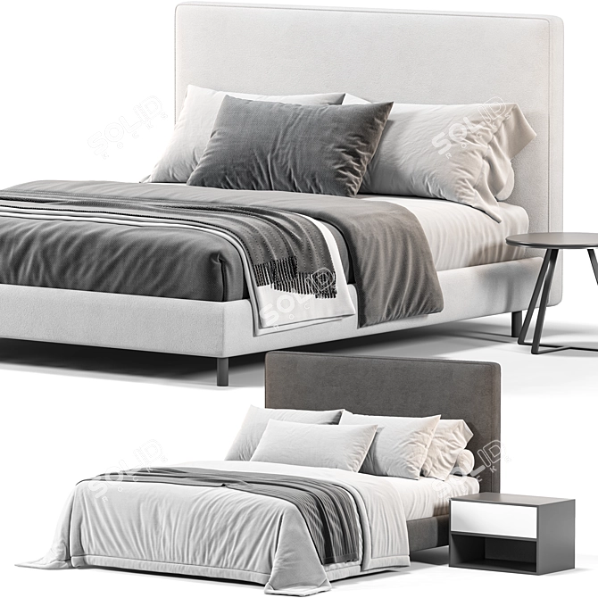 Modern IKEA Dunvik Bed Model 3D model image 2