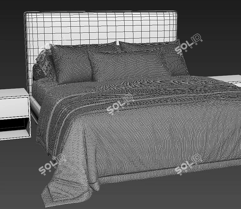 Modern IKEA Dunvik Bed Model 3D model image 4