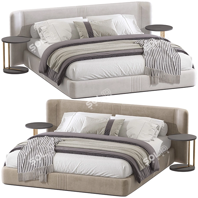 Double Bed 96 3D Model 3D model image 1