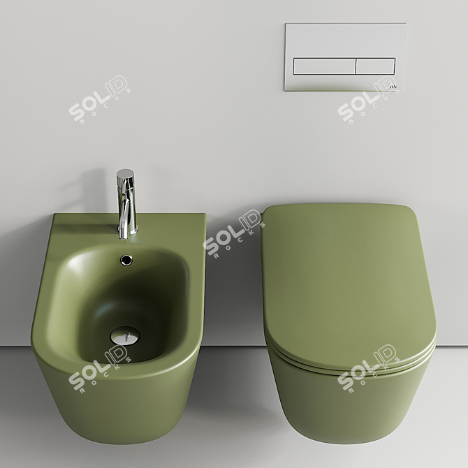 Tribeca Wall-Hung Ceramic Set 3D model image 3