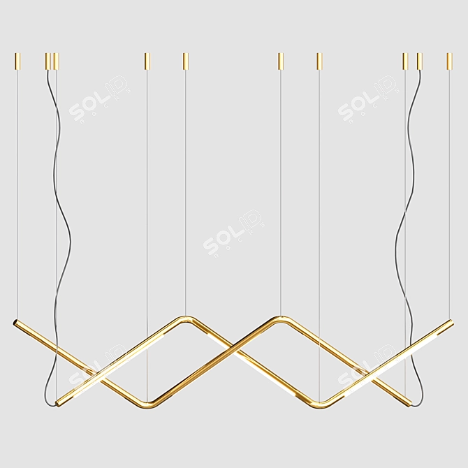 Sleek LED Linear Suspension Light 3D model image 3