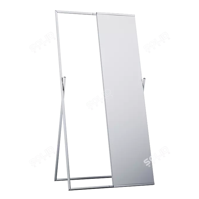 Hugin Freestanding Mirror Black Coat Rack 3D model image 5