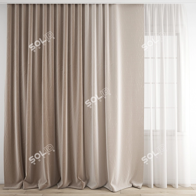 Polygonal Curtain Model Set 3D model image 1