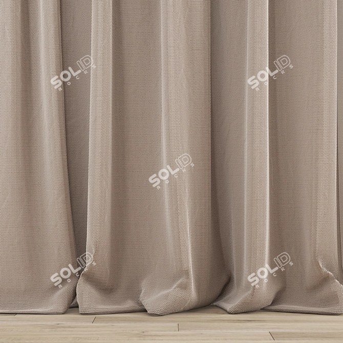 Polygonal Curtain Model Set 3D model image 2