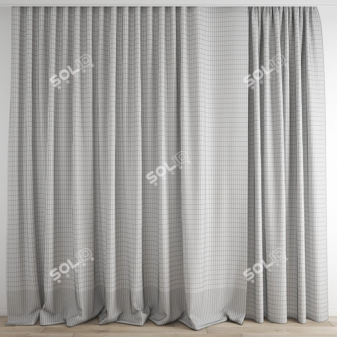 Polygonal Curtain Model Set 3D model image 3