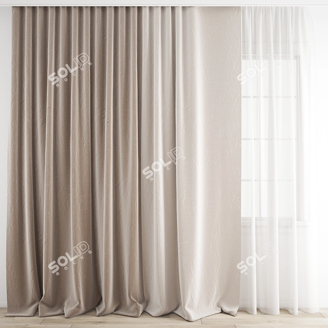 Polygonal Curtain Model Set 3D model image 4