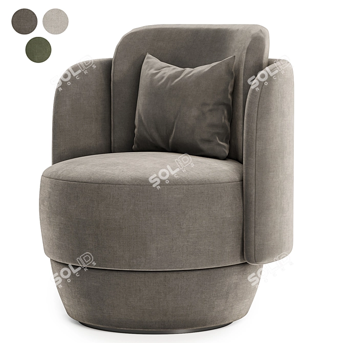 Boucle Nest Armchair, Stylish Colors 3D model image 2