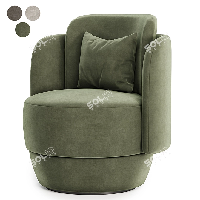 Boucle Nest Armchair, Stylish Colors 3D model image 3