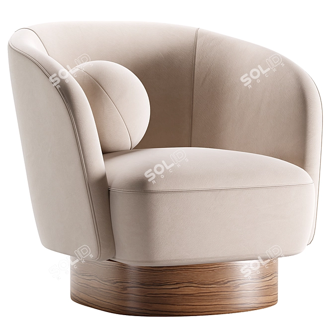 Stylish Isobel Swivel Chair 3D model image 1