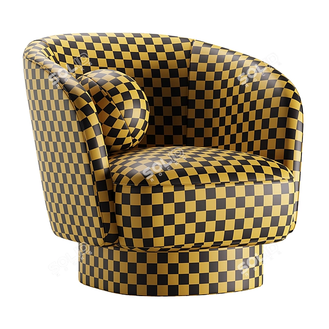Stylish Isobel Swivel Chair 3D model image 3