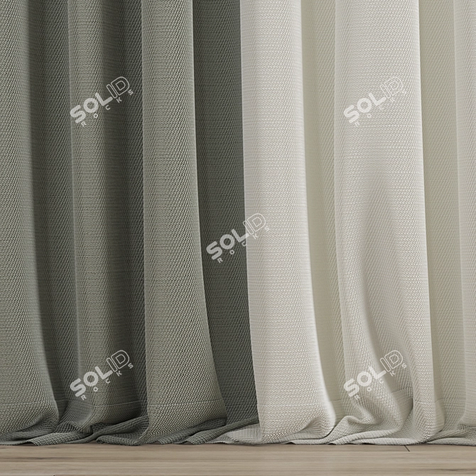 Polygonal Curtain Model Set 3D model image 2