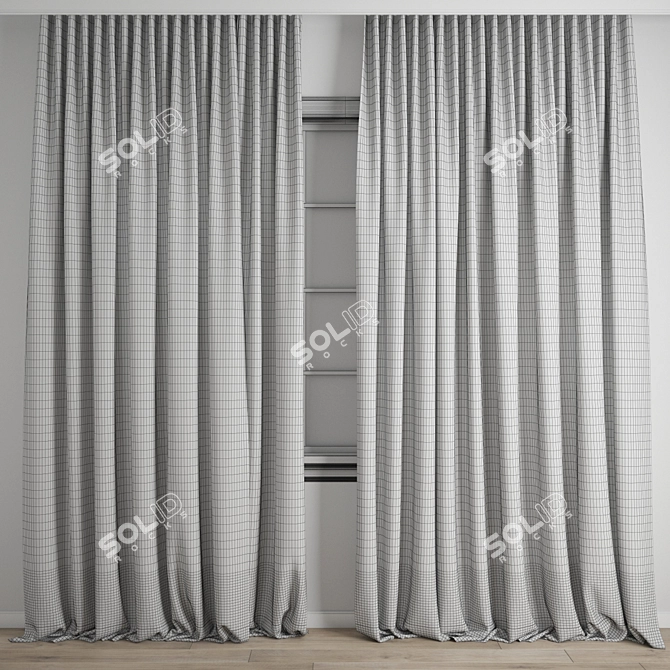 Polygonal Curtain Model Set 3D model image 3