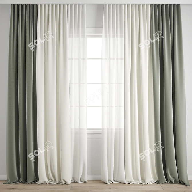 Polygonal Curtain Model Set 3D model image 4