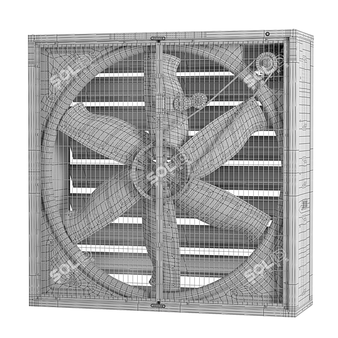 Industrial Propeller Fan 3D Model 3D model image 3