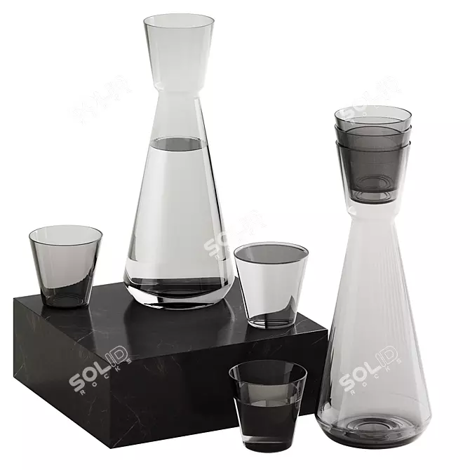 Title: Nero Carafe Set - Sleek Kitchenware 3D model image 1