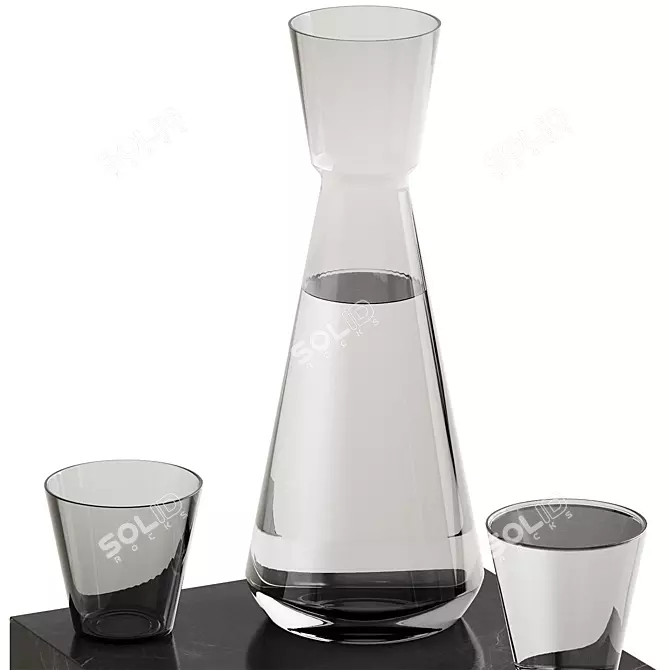 Title: Nero Carafe Set - Sleek Kitchenware 3D model image 2