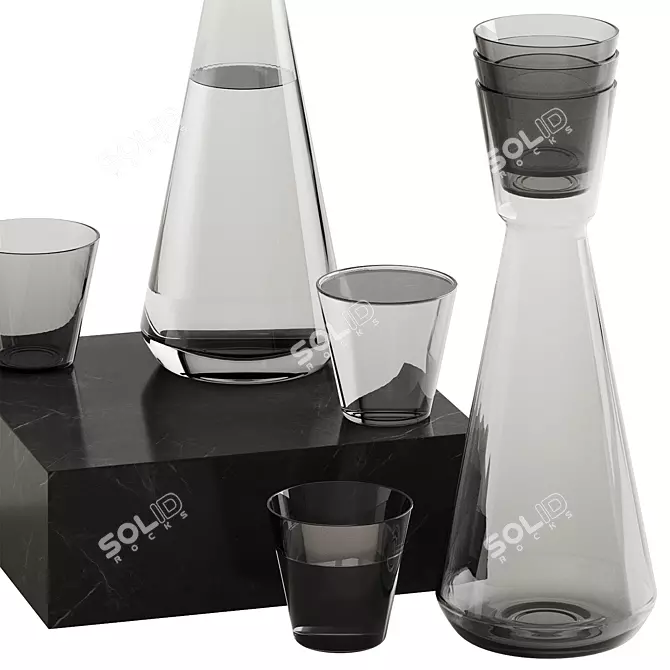 Title: Nero Carafe Set - Sleek Kitchenware 3D model image 3