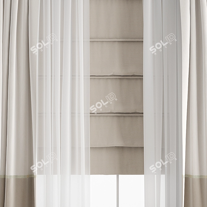 Polygon Curtain Model with Textures 3D model image 2