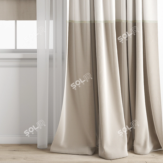 Polygon Curtain Model with Textures 3D model image 4