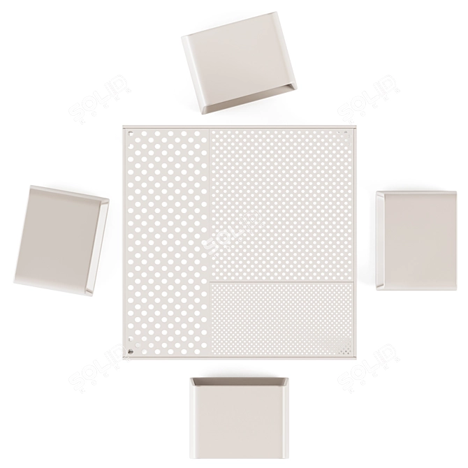  Areal Table & Low Stool 3D model image 2