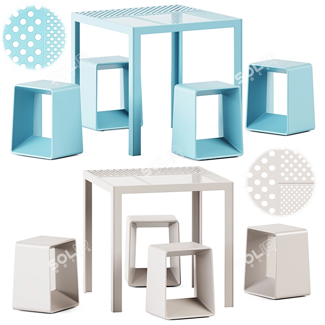  Areal Table & Low Stool 3D model image 4