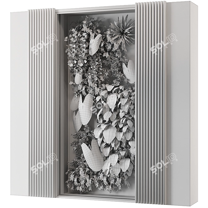 Glass-Encased Vertical Garden Set 3D model image 7