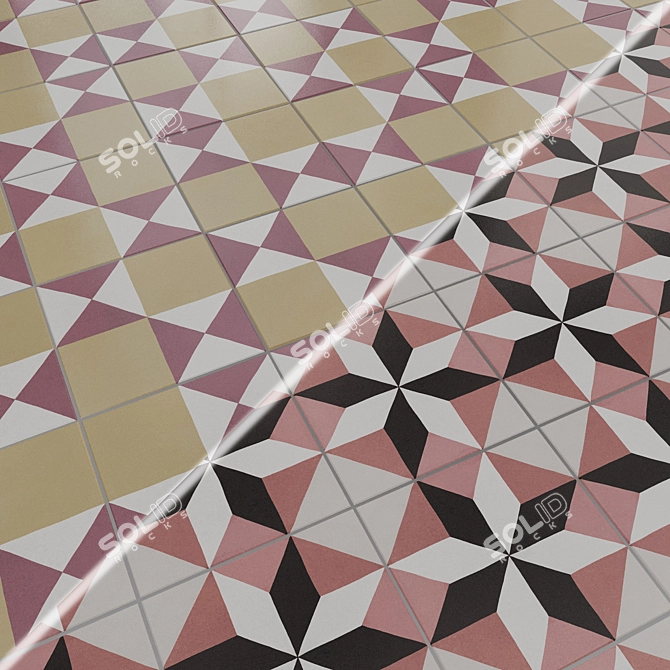 Deco City Square Sapphire Patchwork 3D model image 2