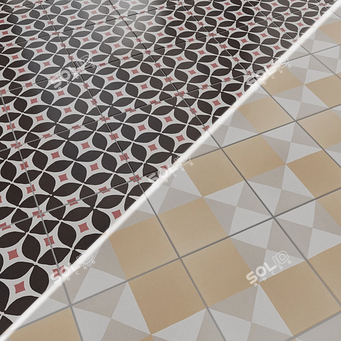 Deco City Square Sapphire Patchwork 3D model image 3