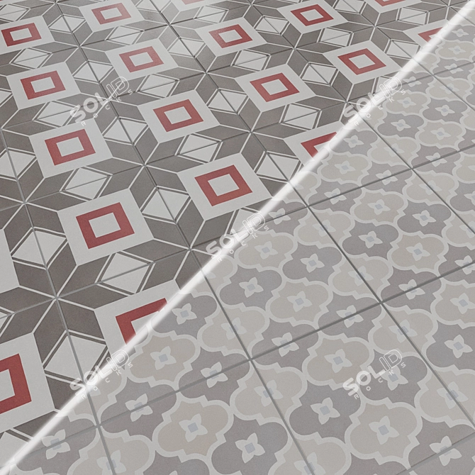 Deco City Square Sapphire Patchwork 3D model image 4