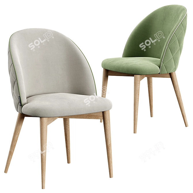 Modern HER 042 G Chair & Table 3D model image 2