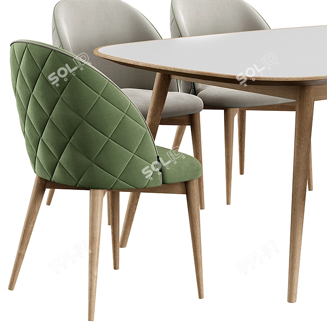 Modern HER 042 G Chair & Table 3D model image 4