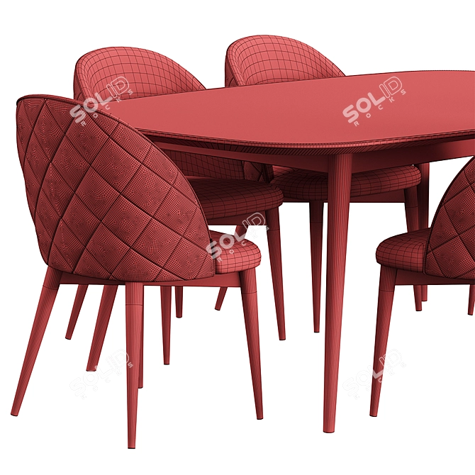 Modern HER 042 G Chair & Table 3D model image 6