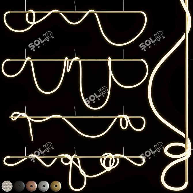 Linear Tracer Bar 8ft Lamp 3D model image 1